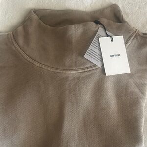 Joah Brown Taupe High-Neck Top